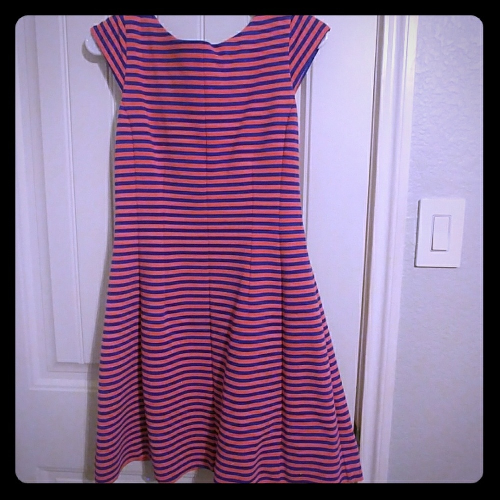 Lilly Pulitzer Coral & Blue Stripe Dress